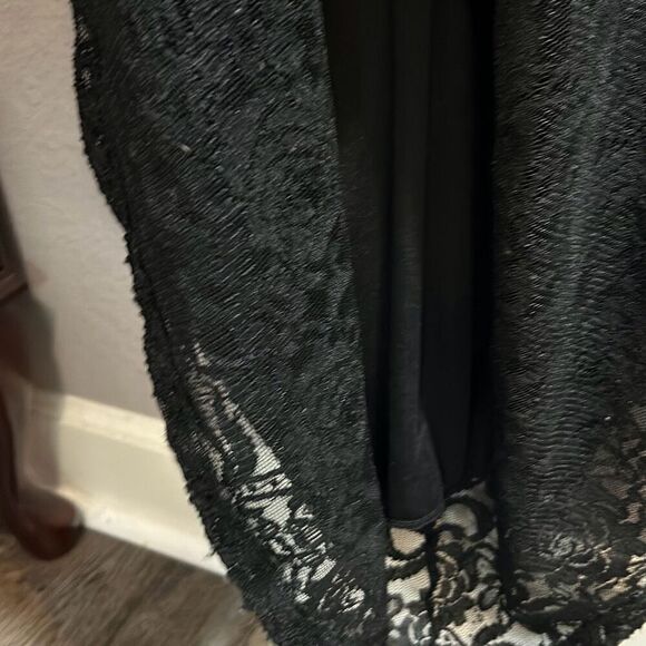 #243 La Scala Beautiful black lace with sequence, special occasion dress M - Picture 5 of 12